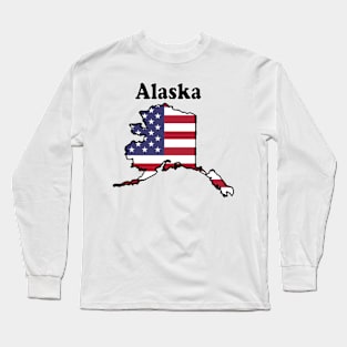 Great State of Alaska and the U. S. Flag Long Sleeve T-Shirt